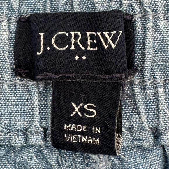 J.crew Factory Blue Chambray Cotton Elastic Waist/Drawstring Shorts Size XS - Picture 5 of 12
